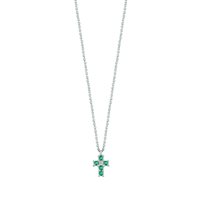 Collana Bliss BL JASMINE in Oro bianco Smeraldo 0.13 Ct 20101469 - 20101469